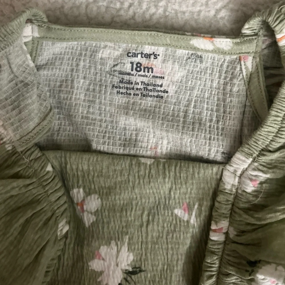 Carter's Sage Floral Diaper Cover and Headband Set